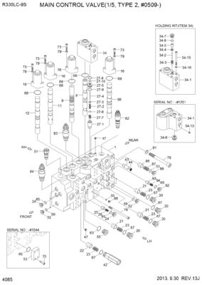 31N9-17000P 31Q9-17001P 31Q9-17002P للحفرة هيونداي R330LC-9S R330LC-9SH صمام التحكم الرئيسي الهيدروليكي قطع غيار الآلات البناء السوق اللاحقة الجودة العالية الأصلية